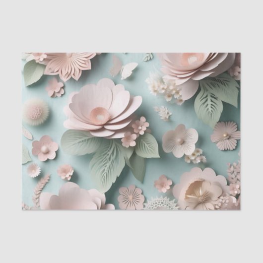 Zachte pastelbloem Elegant Tissuepapier (Voorkant)