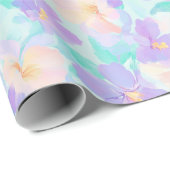 Zachte pastelbloem & groen Pasen patroon Cadeaupapier (Rol Hoek)