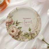 Zachte pastelbloem Waterverf Sweet 16 Papieren Bordje