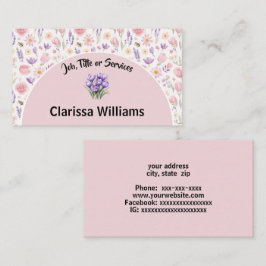 Zachte pastelbloemen visitekaartje