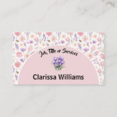 Zachte pastelbloemen visitekaartje (Voorkant)