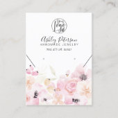 Zachte pastelflorale logo juwelen, die ketting ver visitekaartje (Voorkant)