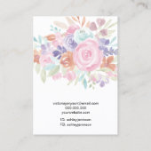 Zachte pastelflorale logo juwelen, die ketting ver visitekaartje (Achterkant)