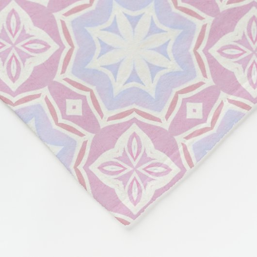 Zachte pastelgeometrische deken – Roze & Lavendel (Hoek)