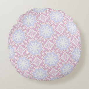 Zachte Pastelgeometrische ronde kussen Roze & Lave