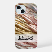 Zachte Pastelglitter Roze, Blauw, Goud & Zilver iPhone 15 Case (Achterkant)