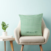 Zachte Pastelgroene Gingham Patroon Kussen (Stoel)