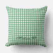 Zachte Pastelgroene Gingham Patroon Kussen (Voorkant)