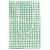 Zachte Pastelgroene Gingham Patroon Medium Cadeauzakje (Achterkant)