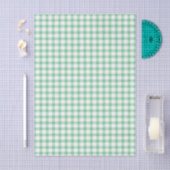 Zachte Pastelgroene Gingham Patroon Tissuepapier (Craft)