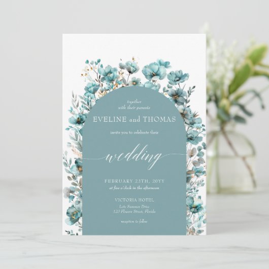 Zachte pastelgroene minimalistische turquoise wild kaart (Staand voorkant)