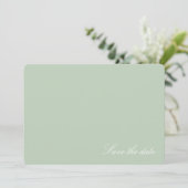 Zachte Pastelgroene Moderne Save the date (Staand voorkant)