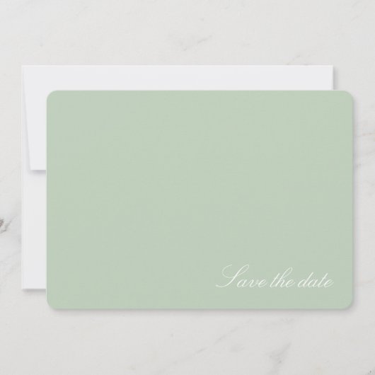 Zachte Pastelgroene Moderne Save the date (Voorkant)