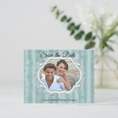 Zachte pastelijns van Sage Green Aankondigingskaart (Staand voorkant)