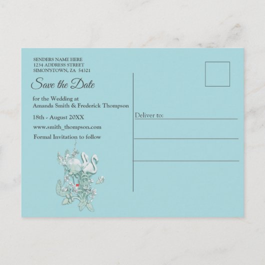 Zachte pastelijns van Sage Green Aankondigingskaart (Achterkant)