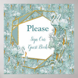 Zachte pastelijns van Sage Green Poster