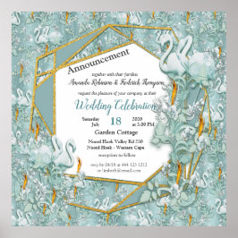 Zachte pastelijns van Sage Green Poster