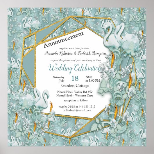 Zachte pastelijns van Sage Green Poster (Voorkant)