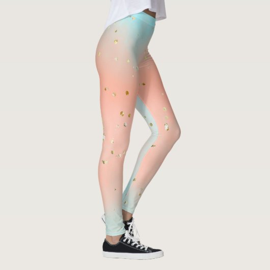 Zachte pastelkleur All-Over-Print Leggings (Rechts)