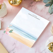 Zachte Pastelkleur Strand Oceaan Bloemige Persoonl Notitieblok