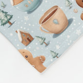 Zachte pastelkleuren Kerst peperkoek man Fleece Deken (Hoek)