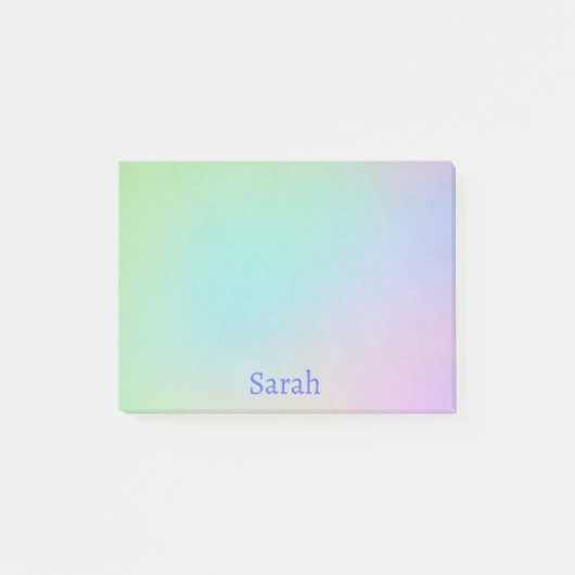 Zachte pastelkleuren Voeg ontvangers naam cadeau t Post-it® Notes (Voorkant)