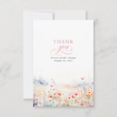 Zachte Pastelkleuren Wilde Bloemen Dank Je Wel Bedankkaart (Voorkant)