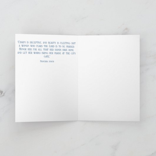 Zachte pastellelie, Bijbelverzen Moeder Liefde Feestdagen Kaart (Binnen)