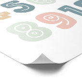 Zachte pastelnummers - Educatief klaslokaal Poster (Hoek)