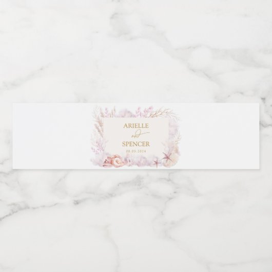 Zachte pasteloceaan onder het Zee Wedding Favors Waterfles Etiket (Enkel label)