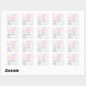 Zachte pastelregenboog, modern trendetiket vierkante sticker (Vel)