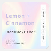 Zachte pastelregenboog, modern trendetiket vierkante sticker (Voorkant)