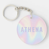 Zachte pastelregenboog, trendy modern minimaal sleutelhanger (Voorkant)