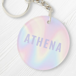 Zachte pastelregenboog, trendy modern minimaal sleutelhanger