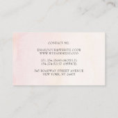 Zachte pastelroze bloemen Elegant Stijlvol Modern Visitekaartje (Achterkant)