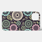 Zachte pastelroze en turquoise bloem Vintage Botan Case-Mate iPhone Case (Achterkant (horizontaal))