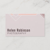 Zachte pastelroze fotokaart met diamant visitekaartje (Achterkant)