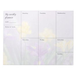 Zachte pastels & bloemige weekplanner notitieblok