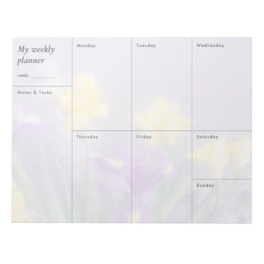 Zachte pastels & bloemige weekplanner notitieblok (Voorkant)