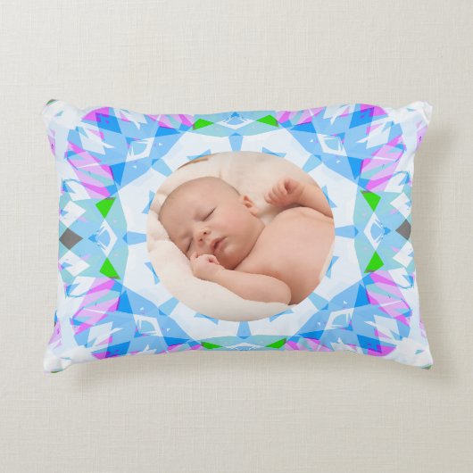 Zachte  Pastels Custom Christmas Photo Afbeelding Accent Kussen (Voorkant)