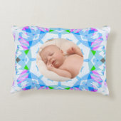 Zachte  Pastels Custom Christmas Photo Afbeelding Accent Kussen (Achterkant)