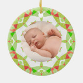 Zachte  Pastels Custom Christmas Photo Afbeelding Keramisch Ornament (Achterkant)