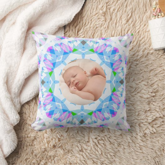 Zachte  Pastels Custom Christmas Photo Afbeelding Kussen (Deken)