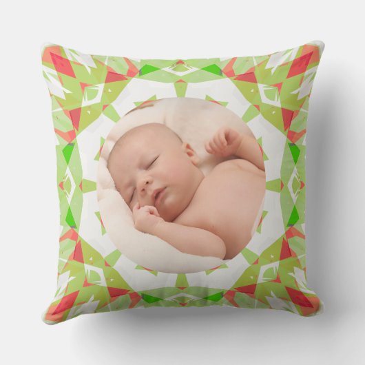 Zachte Pastels Custom Christmas Photo Afbeelding Kussen (Achterkant)