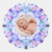 Zachte Pastels Custom Christmas Photo Afbeelding Ornament Kaart (Achterkant)