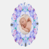 Zachte Pastels Custom Christmas Photo Afbeelding Ornament Kaart (Rechts)