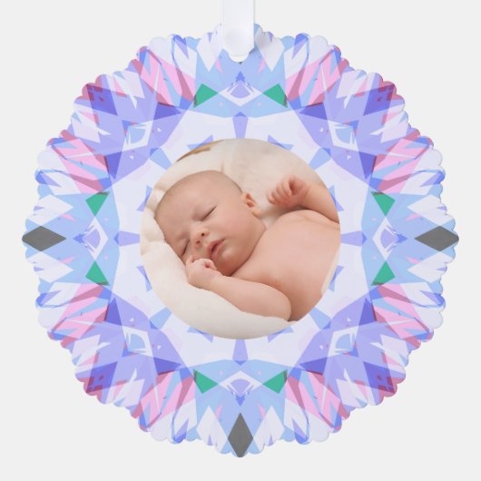 Zachte Pastels Custom Christmas Photo Afbeelding Ornament Kaart (Voorkant)