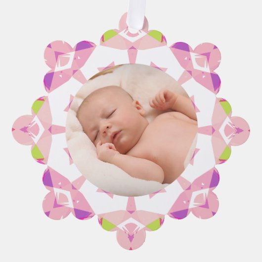 Zachte Pastels Custom Christmas Photo Afbeelding Ornament Kaart (Voorkant)