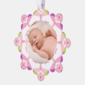 Zachte Pastels Custom Christmas Photo Afbeelding Ornament Kaart (Links)