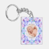 Zachte  Pastels Custom Christmas Photo Afbeelding Sleutelhanger (Voorkant Links)